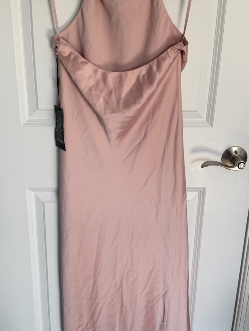 NWT White House Black Market Rose Smoke Satin Halter Maxi Dress 2 54467 - Picture 8 of 13